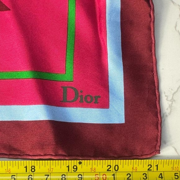 CHRISTIAN DIOR Silk Print Square Scarf Multicolor - Picture 4 of 4